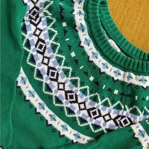 J Crew Fair Isle Green Women's Sweater